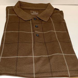 Mens Van Heusen XL Brown Polo Shirt
